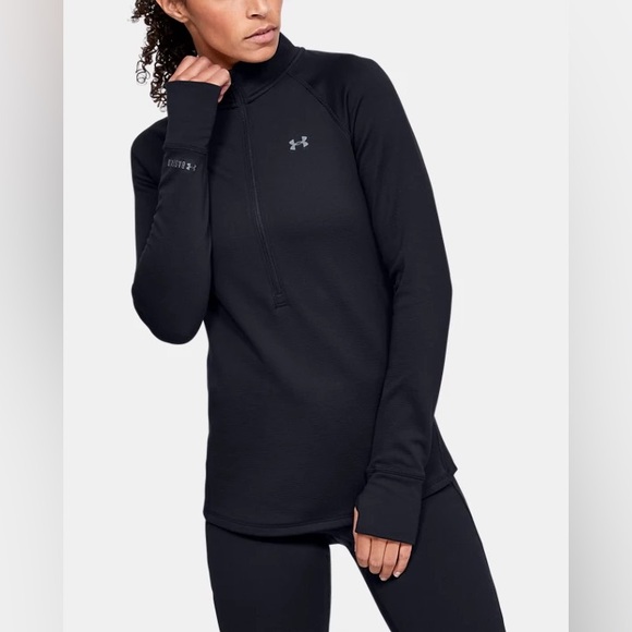 Under Armour Heathered Running Cold Gear Zip Pullover Sweater Jacket Women’s M - Picture 1 of 13